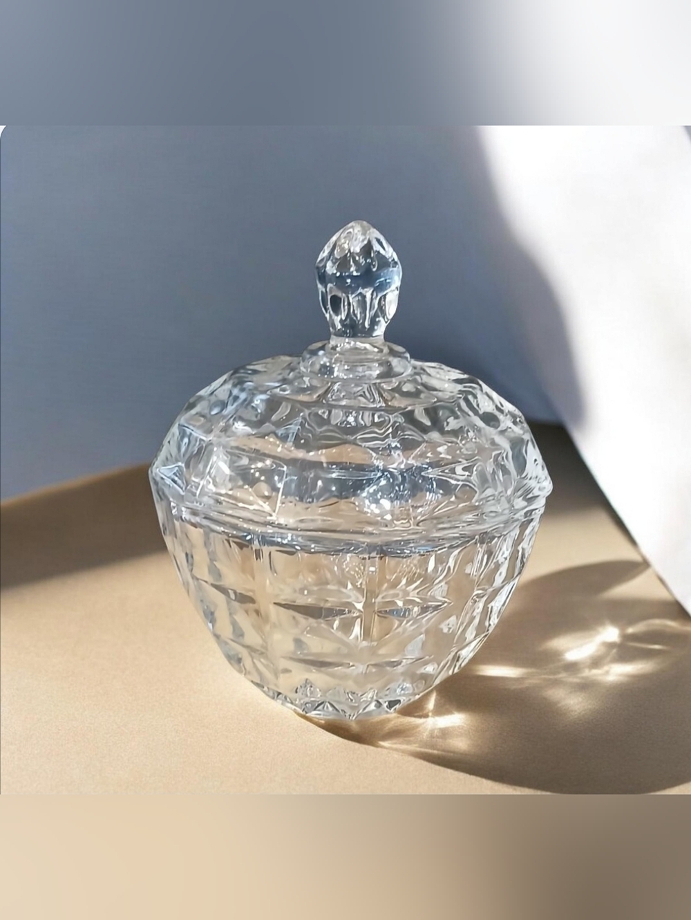 ⚕️Crystal Lidded Candy Dish - Clear Cut Glass
